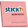 Bloczek samoprzylepny 76x76mm 100k różowy neonowy STICK`N 21166
